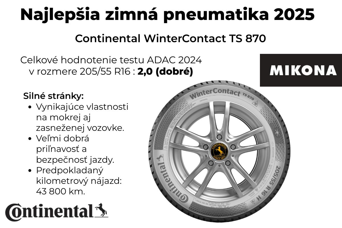 Continental WinterContact TS 870 ako najlepšia zimná pneumatika v zime 2025. Autor - Mikona